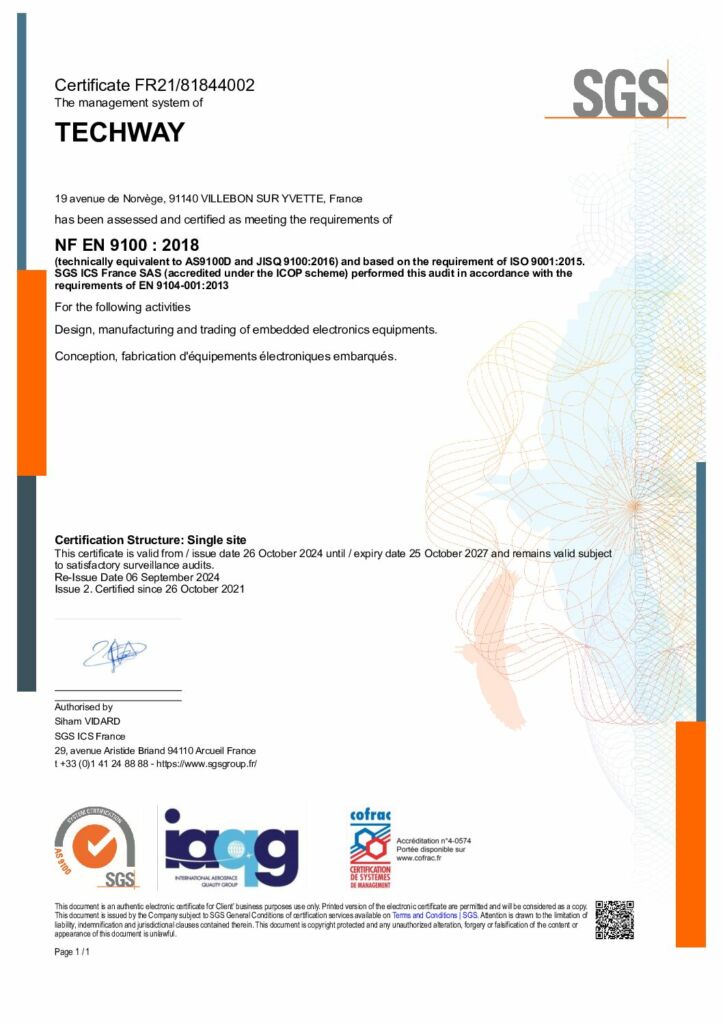 Quality policy - TECHWAY EN9100 2018 CERTIFICATE EN 2024 2 pdf